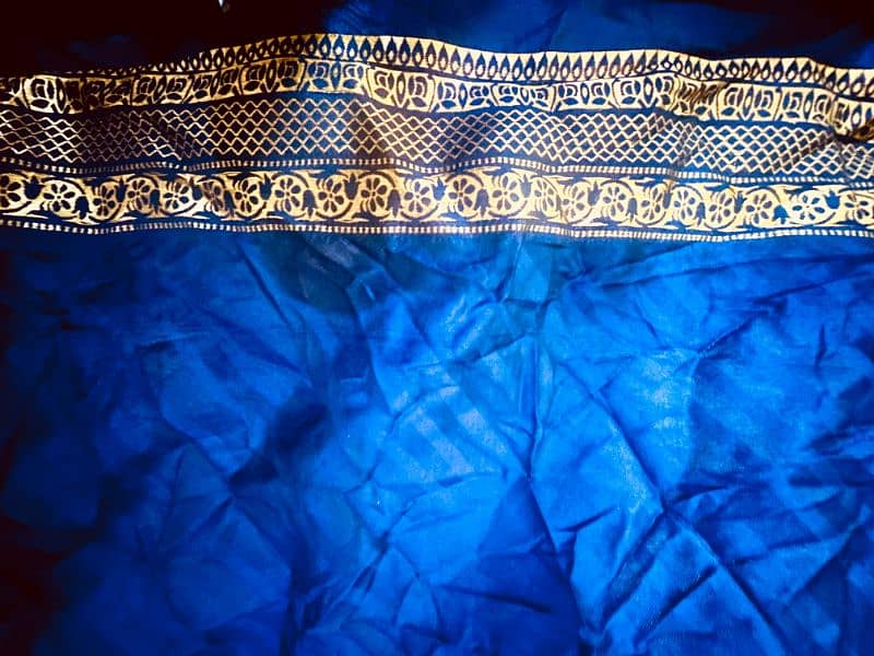 Indian Banarsi Saree Unstitch Luxury Fabric Golden Cheap Price 2