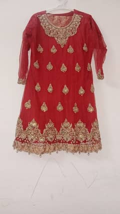 order pa bana full work dress red colour