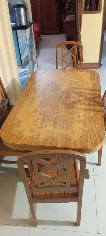 WOOD COLOUR DINING TABLE FOR SALE 1