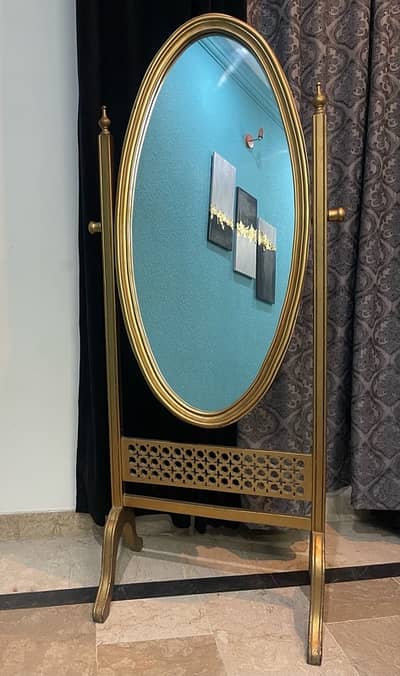Royal Golden Wooden Mirror Luxury Style