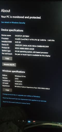 Computer Core i7 4th Generation with 4 gb Nvidia GTX 1050ti Graphic