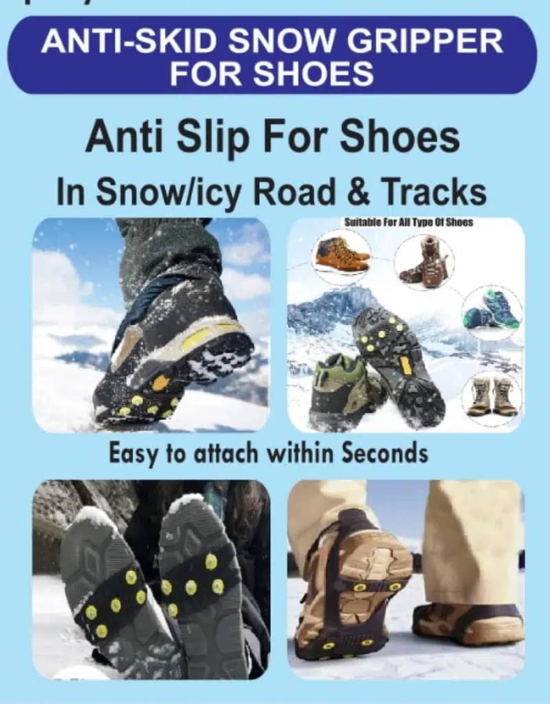 Crampons - Anti Slip - Anti- Skid Snow Grippers For any shoe 0