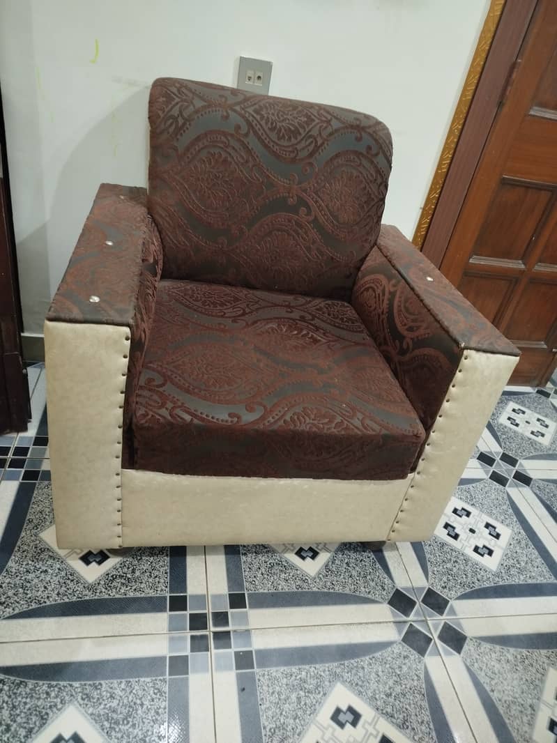 Wood made, velvet poshish, slightly used sofa for sale 6