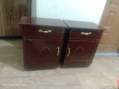 2 WOODEN BED SIDE TABLES