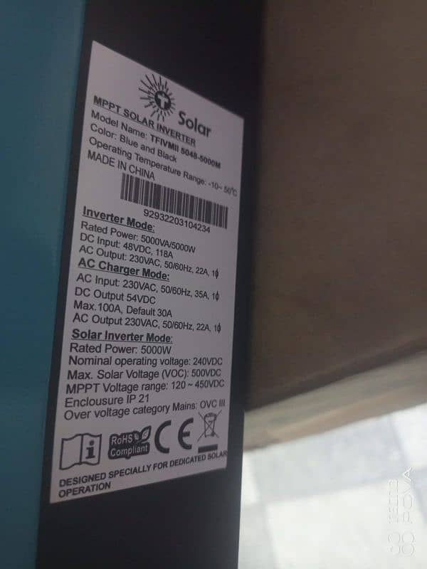 t solar 5kw solar inverter mppt pv 5000 48v with 3month warranty 1