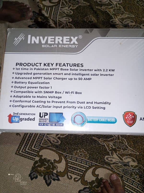 inverex inverter 2.2 kw. jab se lia abhi tak seald hai box pack 4