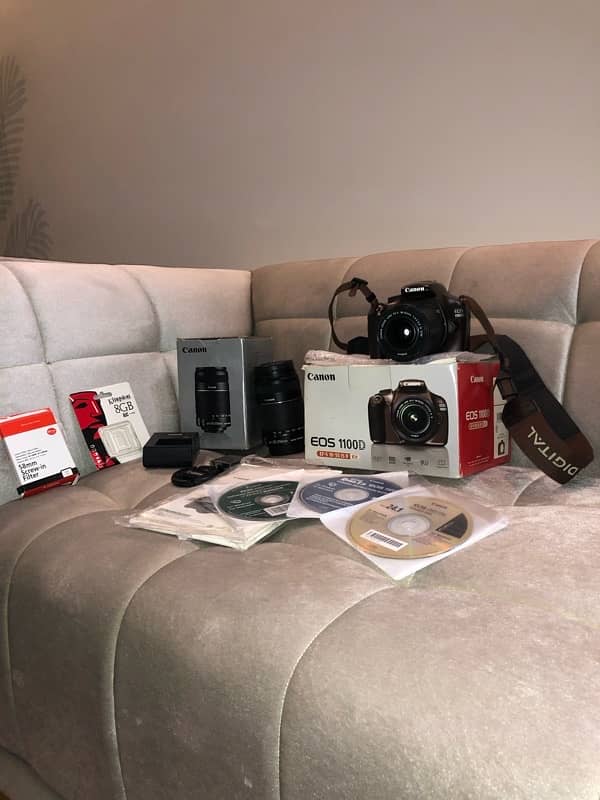 canon eos 1100D rebel T3 bronze with 18-55mm and 55-250mm lens 10/10 1