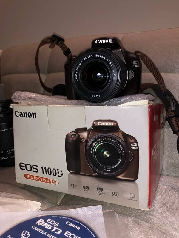 canon eos 1100D rebel T3 bronze with 18-55mm and 55-250mm lens 10/10 2