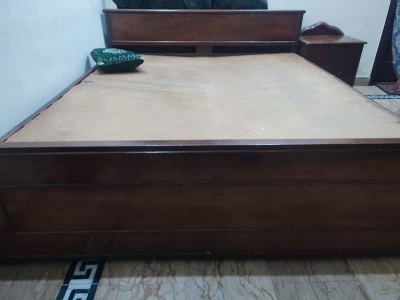 Wooden bed side tables and mattress 4