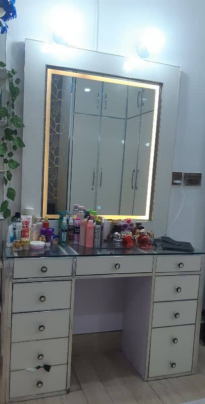 vanity with led light mirror 0