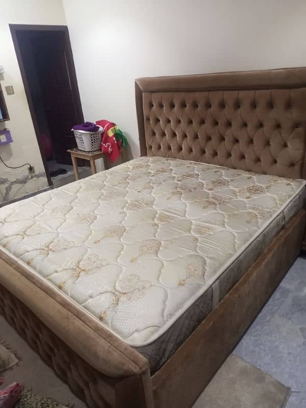 bed and mattress with side tables call and whtsup 03315050533 1