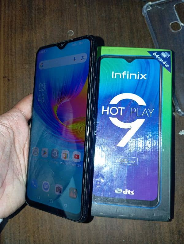 Infinix hot 9 play 4/64 storage Dual SIM PTA aaproved  with Box 10