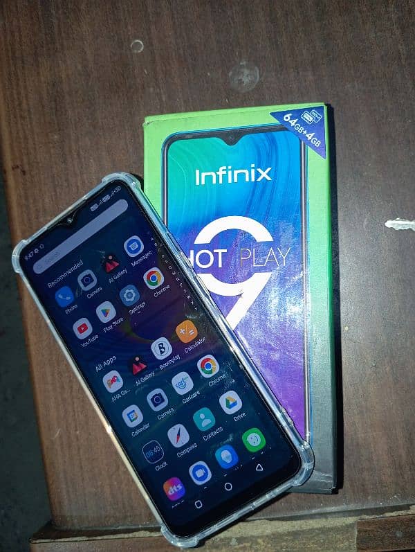 Infinix hot 9 play 4/64 storage Dual SIM PTA aaproved  with Box 17