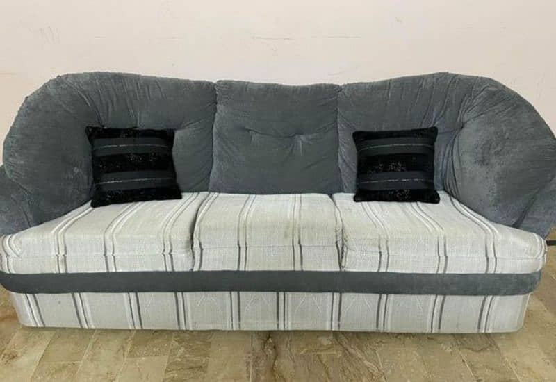 6 Seater Sofa Set with Glass Table 0