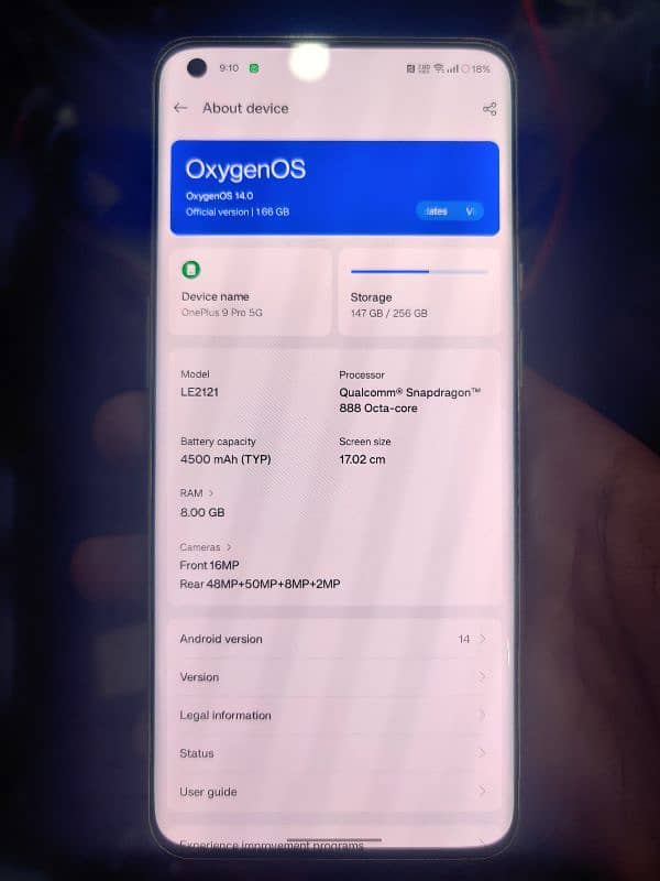 OnePlus 9 pro 5G 10