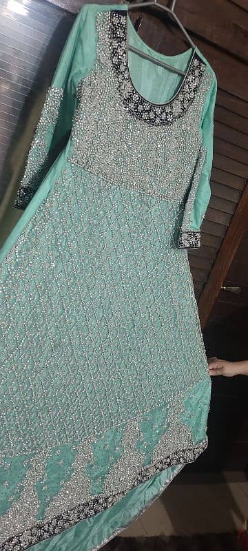 bridal tail maxi full embroidery and beauty sea green 0