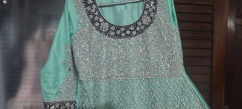 bridal tail maxi full embroidery and beauty sea green 1