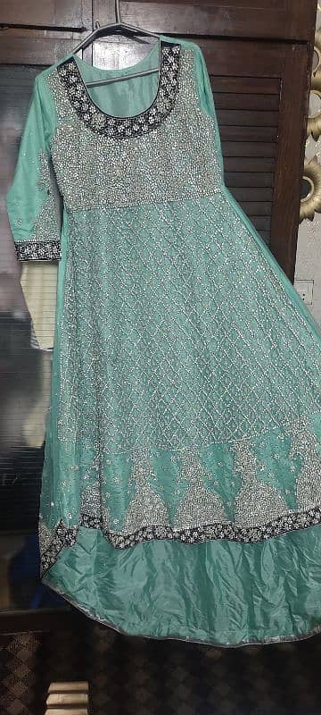 bridal tail maxi full embroidery and beauty sea green 2