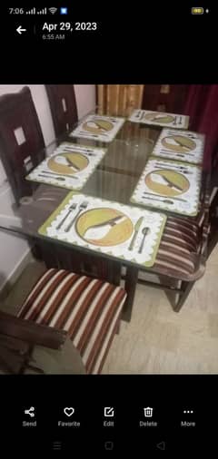 6 seater wooden dining table