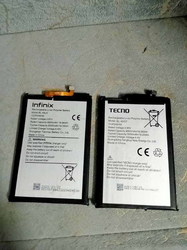 Infinix Tecno original battery for sale 7