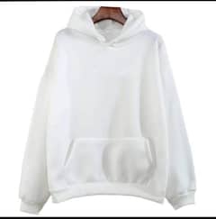 Men's White Fleece Hoodie