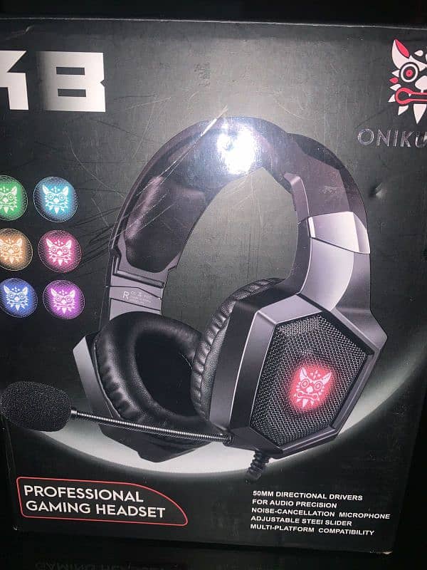 ONIKUMA K8 Wired Stereo Gaming Headphones With Mic LED Lights 1