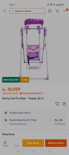 Baby swing set