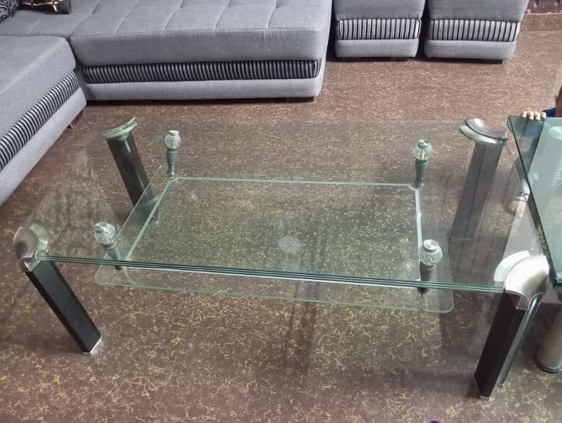 wooden and glass centre table 2