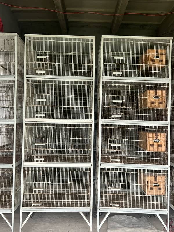 birds cages 4 portion in one cage with breeding boxes 2