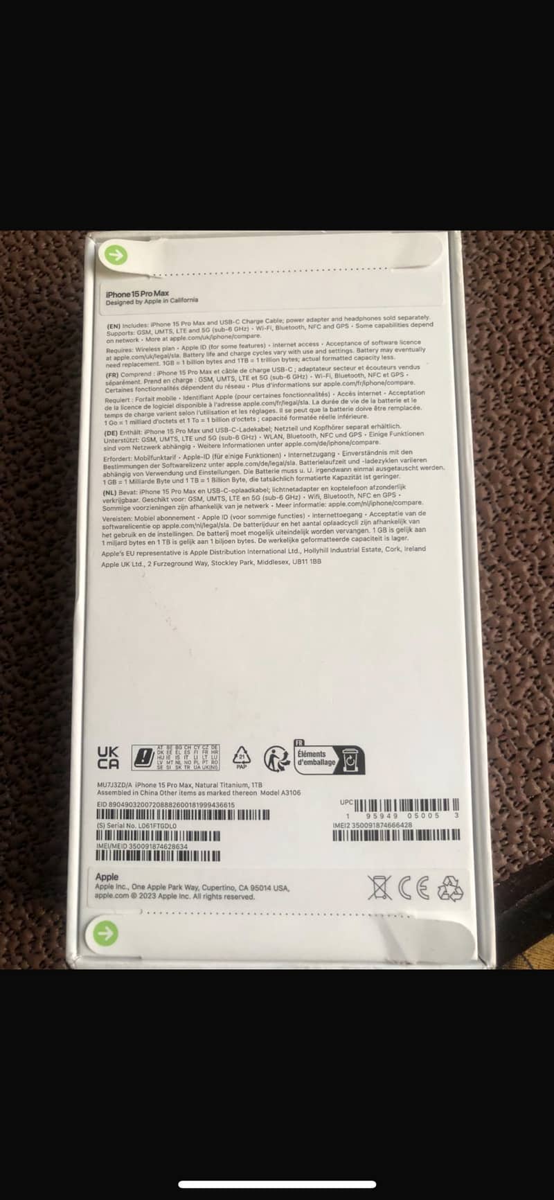 Apple Iphone 15 pro max 1 terabyte brand new sealed 1