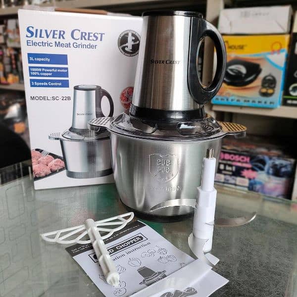 Silver Crest Multi Functions Meat Chopper Steel Bowl 3 Ltr 2