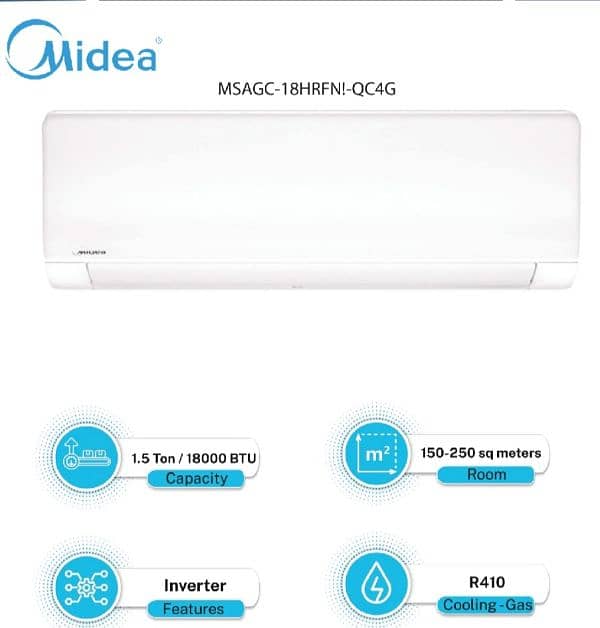 Midea 1.5 Ton Xtreme save DC inverter Heat and cool T3 compressor 3