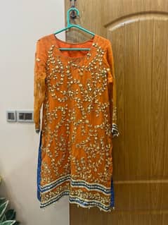 3pc gota suit orange and purle perfect for mehndi