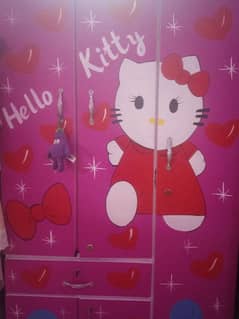 Kids Wardrobe Baby Hello Kitty Painting Pink clr red Painting