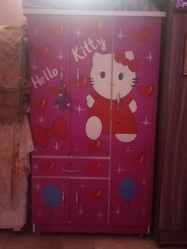 Kids Wardrobe Baby Hello Kitty Painting Pink clr red Painting 1