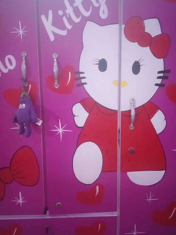 Kids Wardrobe Baby Hello Kitty Painting Pink clr red Painting 2