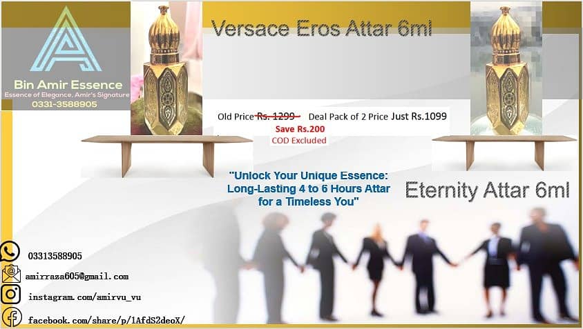 Versace Eros Attar & Eternity Attar      (6ml Bottle) 0