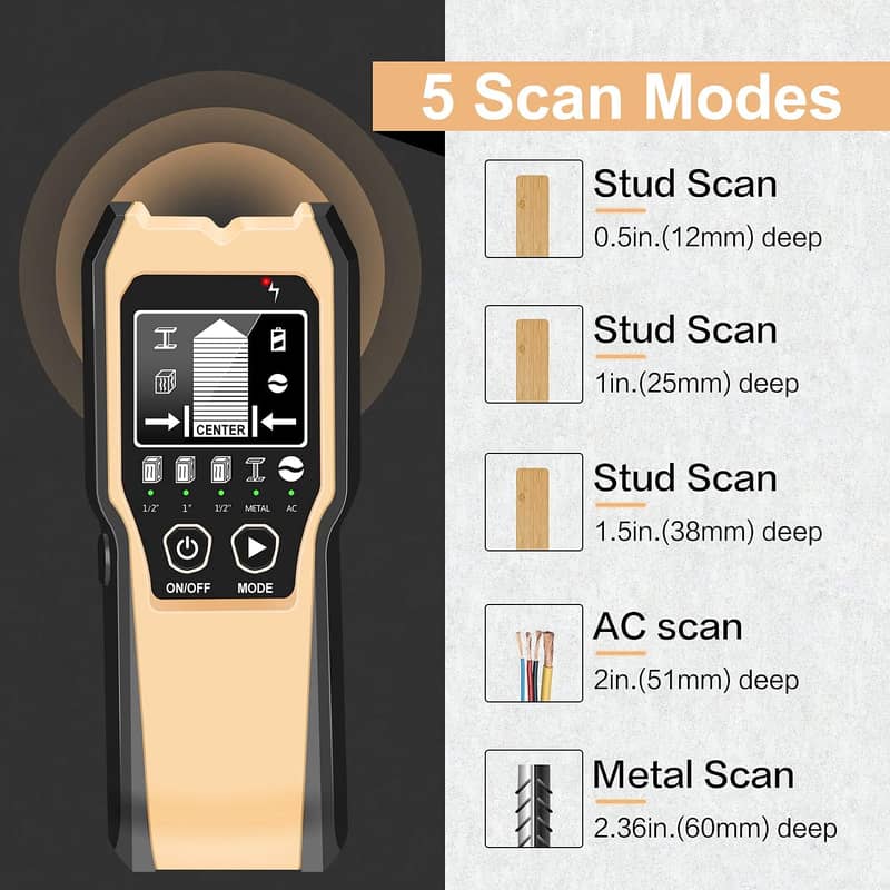 FOLAI 4 in 1 Stud Finder Sensor Wall Scanner 8