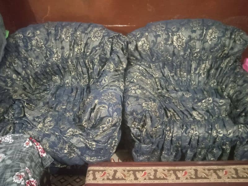 5 seater blue color sofa cover 0