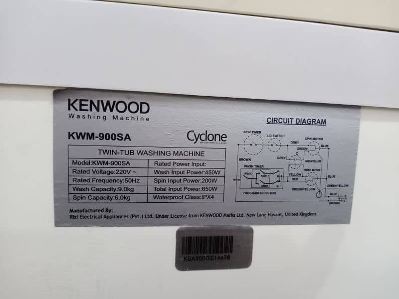 Kenwood washing machine and dryer working condition 4