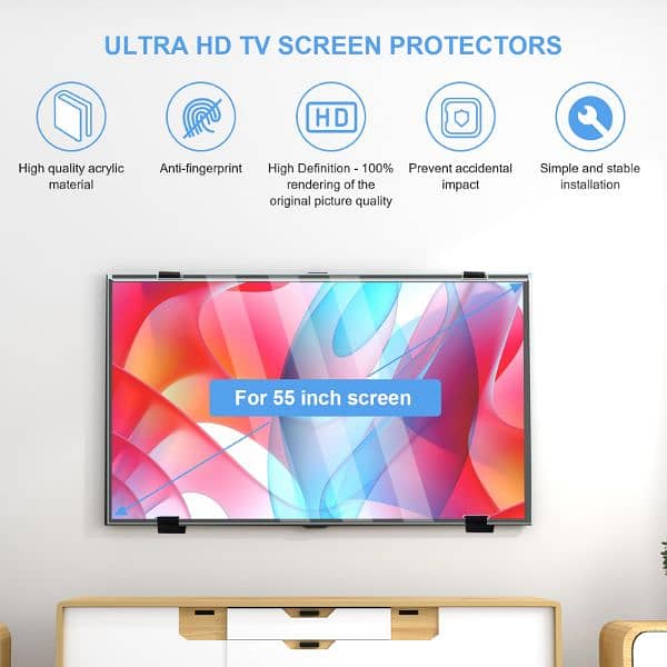 LED/QLED/SMART TV SCREEN PRETECTOR,PROTECTION FROM BROKEN, SCRATCHES 2