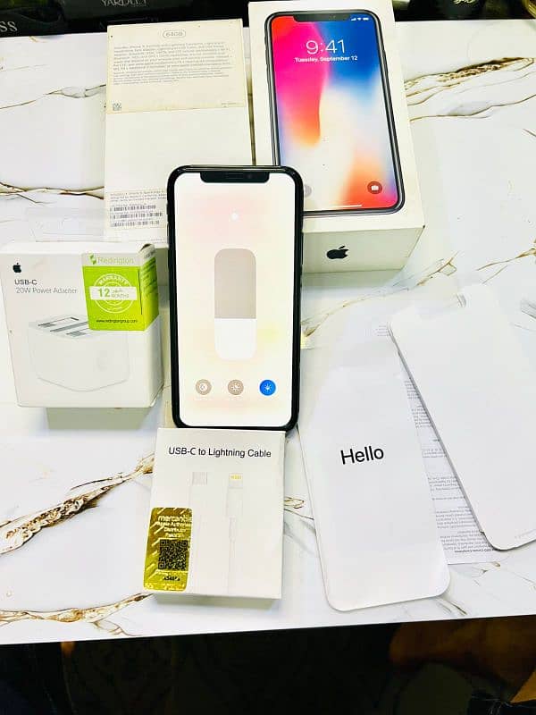 iPhone x PTA approve 64gb with box 0