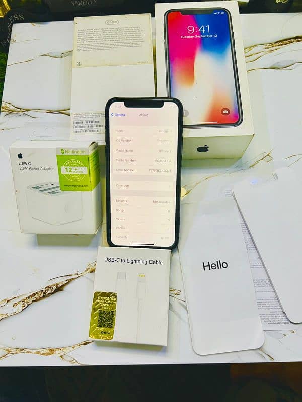 iPhone x PTA approve 64gb with box 1