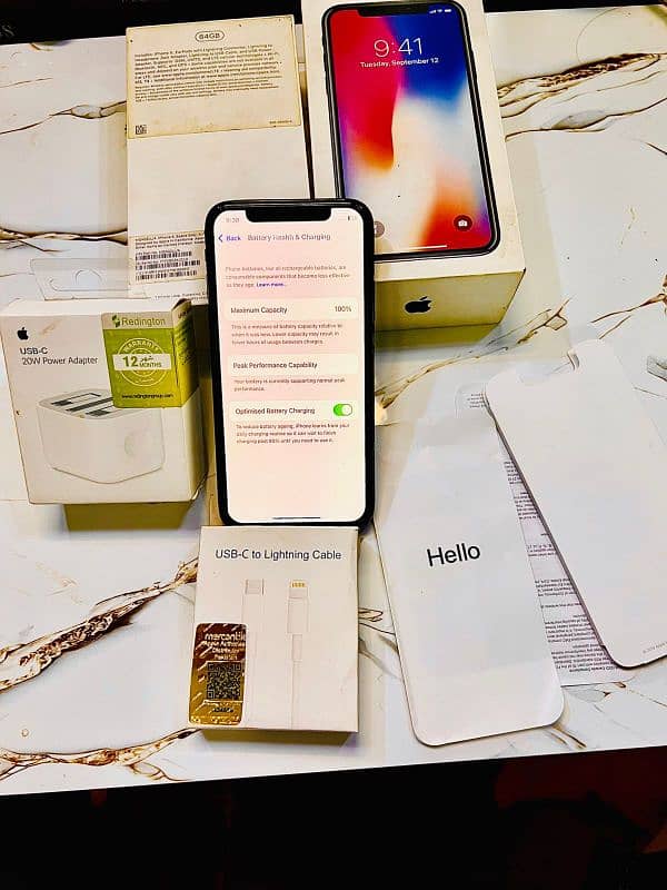 iPhone x PTA approve 64gb with box 2