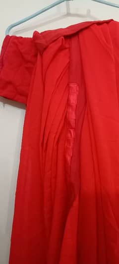 Plain Red Chiffon Elegant Saree