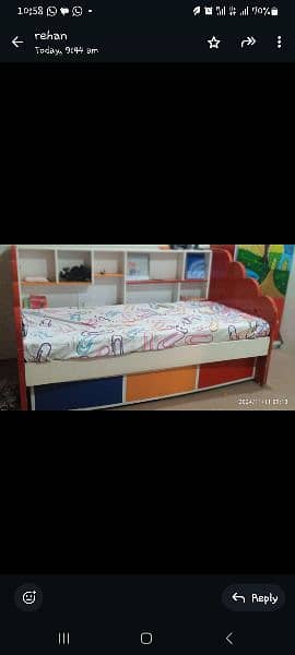 kids single Bed with under bed for two kids with wardrobe 5