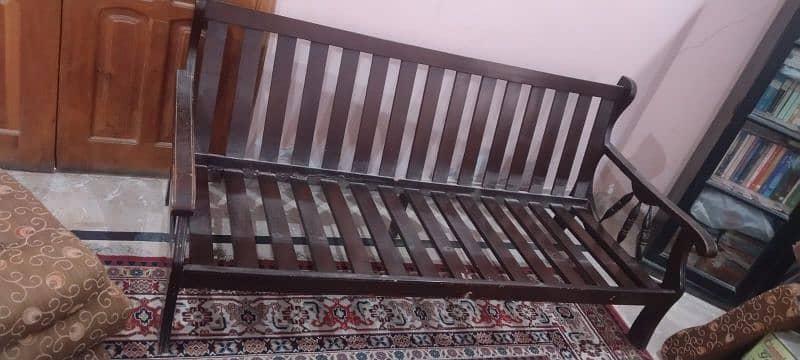 Sofa Set oak Wood 5 Seater 1