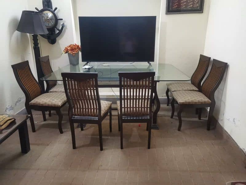 6 seater wooden dining table 0