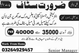 online and office job available