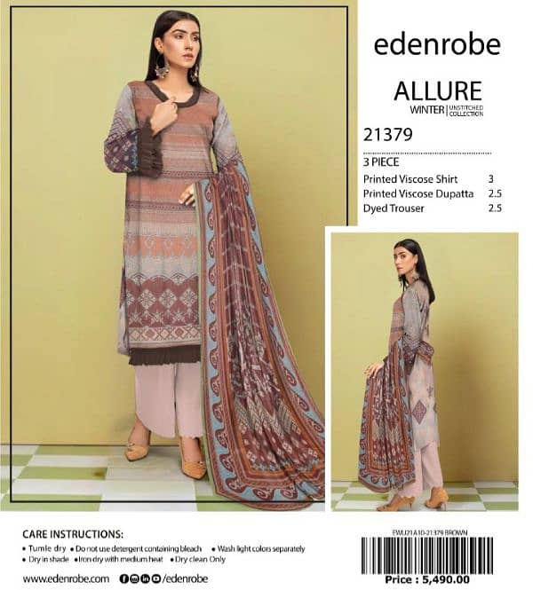 EDENROBE VISCOSE/3PCS/NEW LATEST DESIGN/UNSTITCHED 2